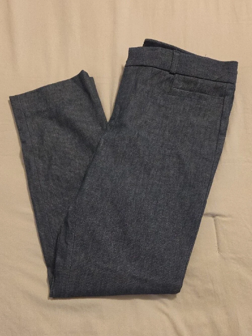 Banana Republic Heathered Navy Textured Dress Pants